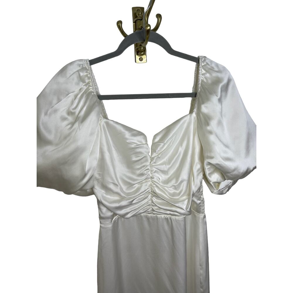 Amanda Uprichard Santucci Silk Dress Ruched Smocked Cocktail Party Bridal Small - Picture 7 of 11